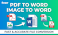 convert PDF to word, PDF to image, and image to word documents