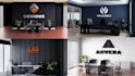 design zoom virtual background google meet office mockup with your logo