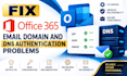 fix office 365 email domain and dns authentication problems