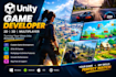 develop a professional 2d or 3d unity game for PC and mobile