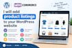 do product listing on your wordpress website