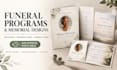 design elegant funeral programs, obituary booklets, memorial cards and flyers