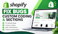 fix shopify theme bugs, liquid errors and broken store layouts