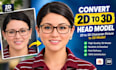 convert 2d to 3d head model 2d to 3d character picture to 3d model