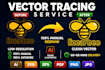 do manual vector tracing, logo vector redraw and recreate vector file