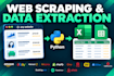 do web scraping, crawling and data extraction using python