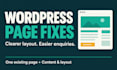 update and tidy one wordpress page for clearer enquiries