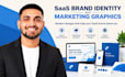 design saas brand identity and marketing graphics for tech startups