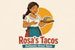 make mexican waitress serving tacos mascot logo design