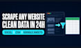 scrape any website and deliver clean data in excel, CSV or google sheets