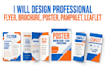 design professional pamphlet, leaflet, flyer and brochure