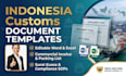 provide editable indonesia customs clearance templates and shipping documents