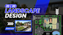 design modern 2d 3d backyard landscape, frontyard, garden, patio, 3d rendering