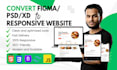 convert figma PSD xd to a visually stunning HTML website