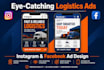 design eye catching social media logistics ads for instagram and facebook