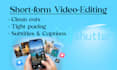 edit engaging tiktok, reels, and youtube shorts videos
