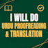 do professional urdu proofreading and translation