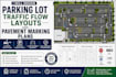 design parking lot traffic flow layouts and pavement marking plans