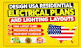 design USA residential electrical plans and lighting layouts
