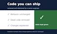 review, clean up, and refactor your code, tests kept green