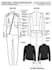 create men suit tech packs and flat technical drawings