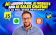 create ai landing page, ai website and ai sales chatbot as full stack developer