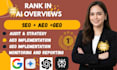 optimize website to rank in google ai overview, chatgpt, perplexity SEO aeo geo