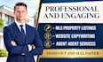 write mls property listings and website copy for agents