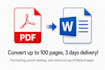 convert your pdf files, proofread, and clean formatting