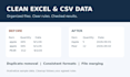 clean merge and standardize your excel or CSV files
