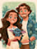 make a disney children cartoon illustration
