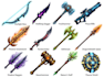 create game weapon design and illustration
