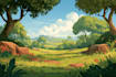 draw anime background, 2d environment, landscape