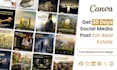 create monthly canva real estate social media post designs