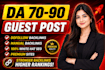 build high DR 70 plus SEO backlinks for your website
