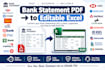 convert bank statement PDF to editable excel format