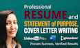 create a professional CV  cover letter  statement of purpose