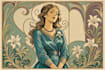 create a with art nouveau illustration
