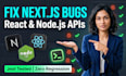 fix nextjs bugs, react, nodejs API issues and jest tests
