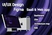design UI UX architecture for a saas, dashboard and web app