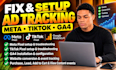 setup facebook ads tiktok ads fix meta pixel ga4 website pixel event tracking