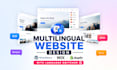 design a multilingual website on wordpress wix shopify with language switcher