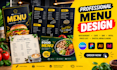 design any menu in canva, figma, adobe illustrator, or adobe indesign