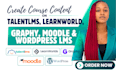 create content on talentlms, graphy, learnworld, moodle and wordpress lms