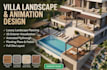 create villa landscape design and 3d animation