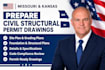 prepare missouri and kansas civil structural permit drawings