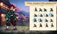 create pixel art character animation 2d sprite sheet  game character rpg maker