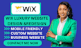 design and redesign a professional wix website for your business wix design web