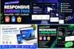 build a modern responsive landing page using HTML CSS and js