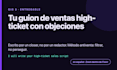 write your high ticket sales script with objection handling in spanish
